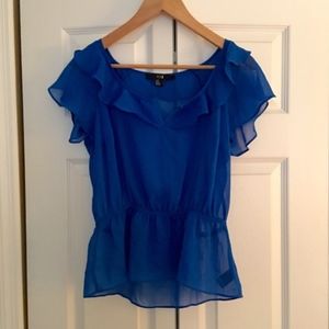 Forever 21 Blue Peplum Blouse